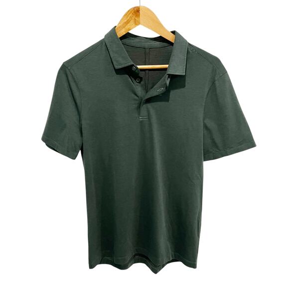 Lululemon Men's Short Sleeve Polo Activewear Performance Small Forest Green - Picture 6 of 6